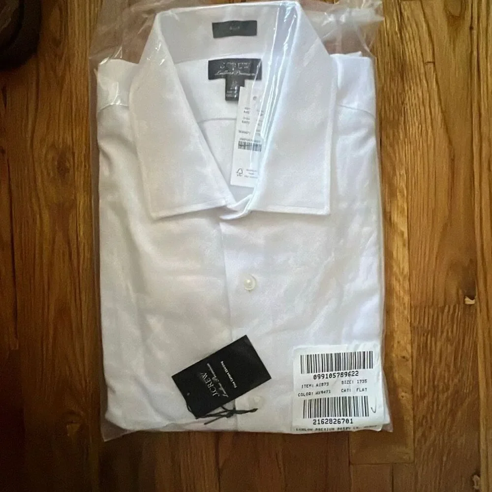 J. Crew Slim-fit Ludlow Premium fine cotton dress shirt in dobby White NWT size